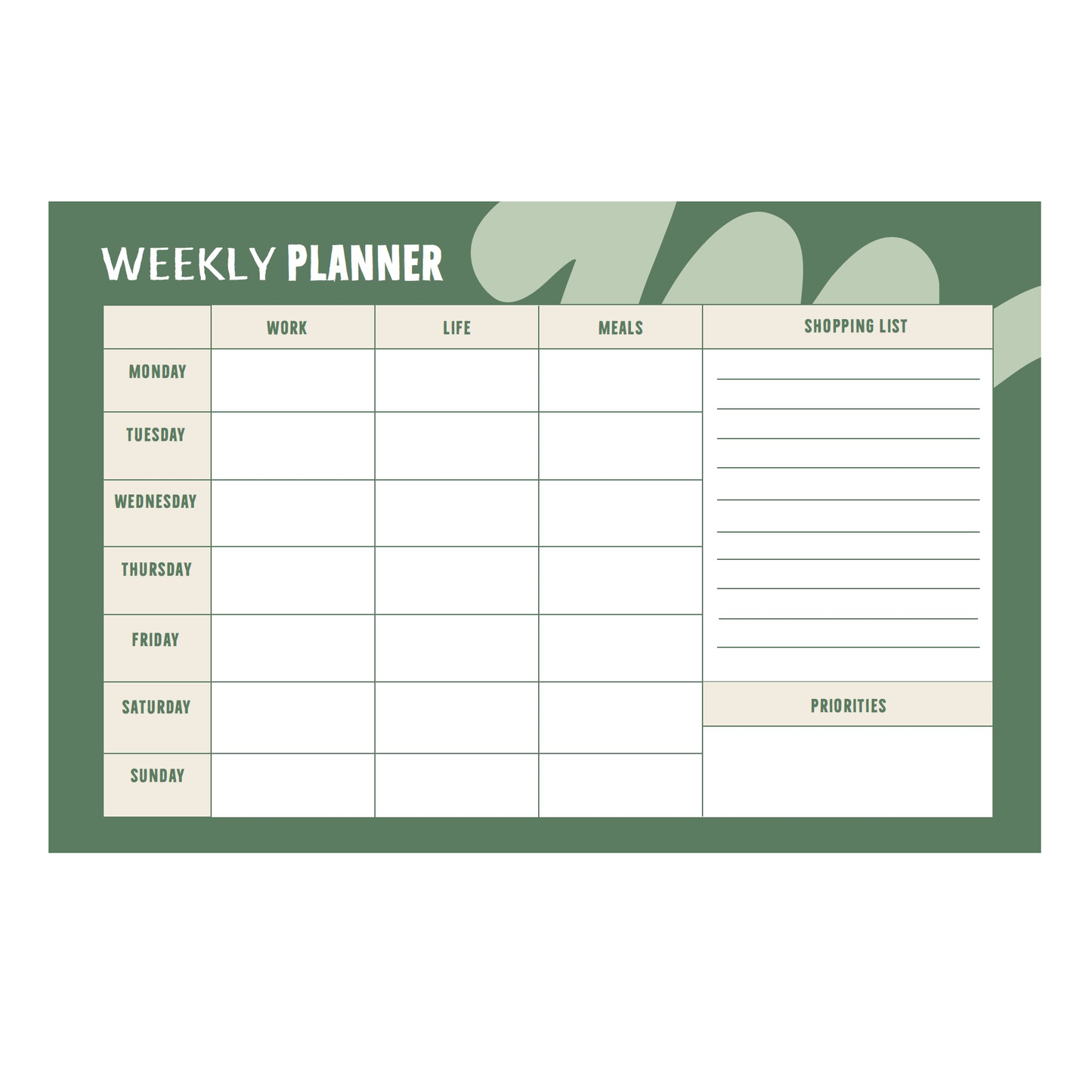 Magnetic Weekly Planner